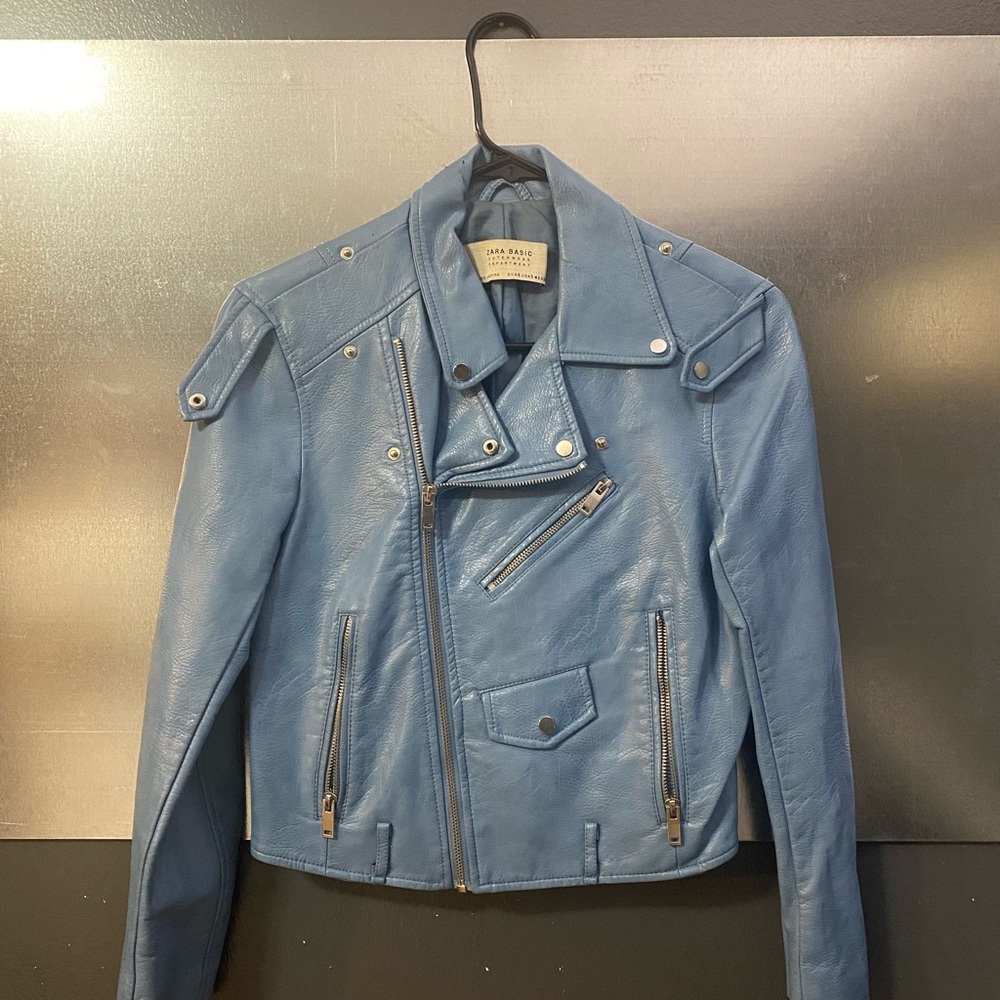 Blue Leather jacket